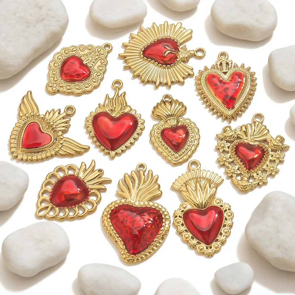 Wholesale Stainless Steel Light Luxury Heart Pendant Necklace For Women Electroplated Colorpreserving Diy - Image 3