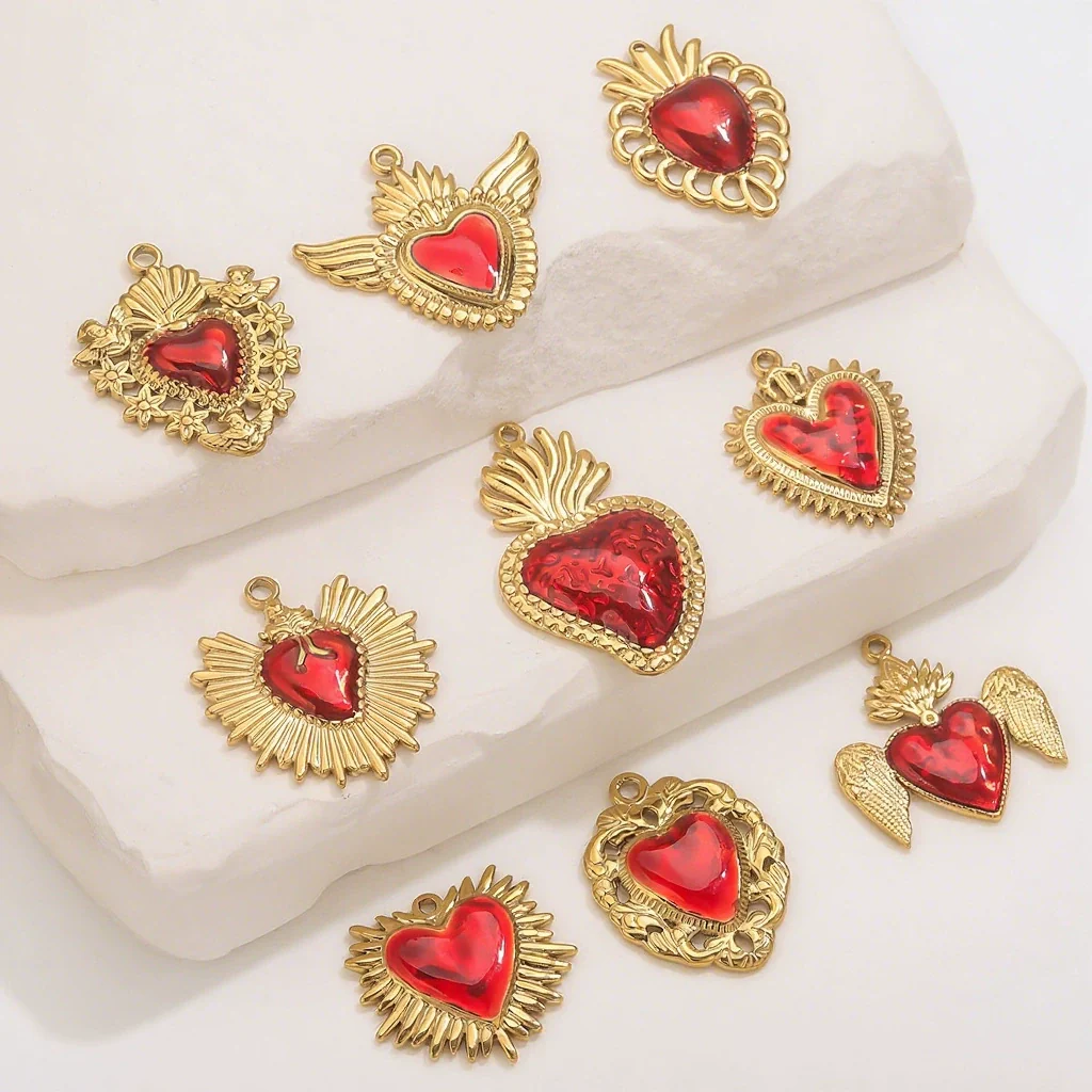 Wholesale Stainless Steel Light Luxury Heart Pendant Necklace For Women Electroplated Colorpreserving Diy - Image 4