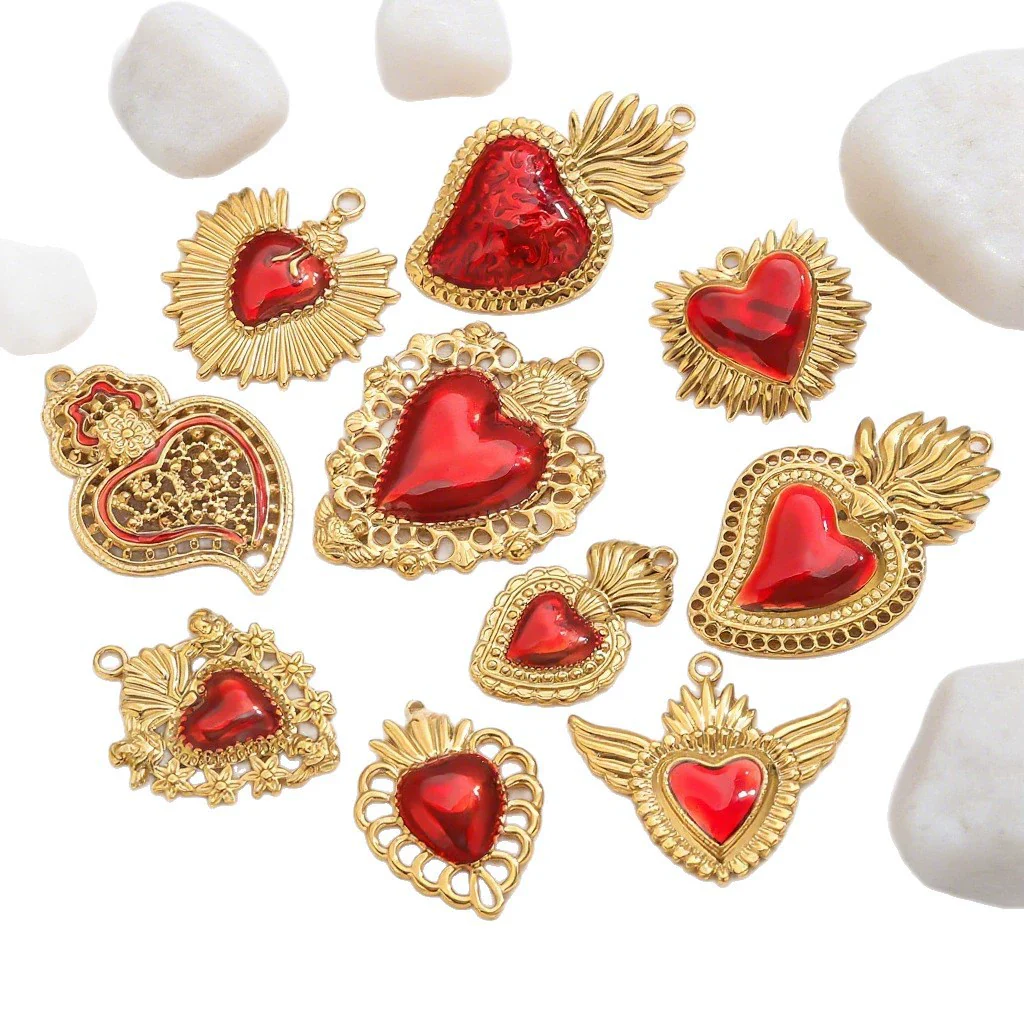 Wholesale Stainless Steel Light Luxury Heart Pendant Necklace For Women Electroplated Colorpreserving Diy - Image 5