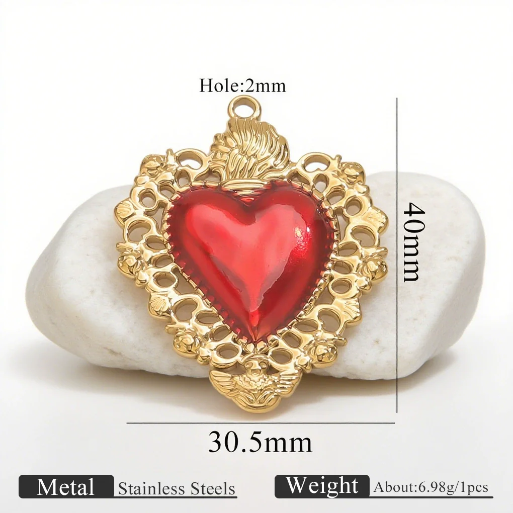 Wholesale Stainless Steel Light Luxury Heart Pendant Necklace For Women Electroplated Colorpreserving Diy - Image 6