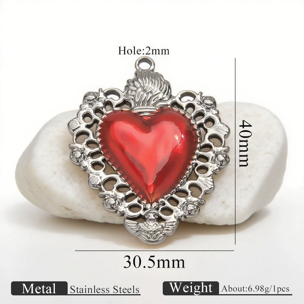 Wholesale Stainless Steel Light Luxury Heart Pendant Necklace For Women Electroplated Colorpreserving Diy - Image 7