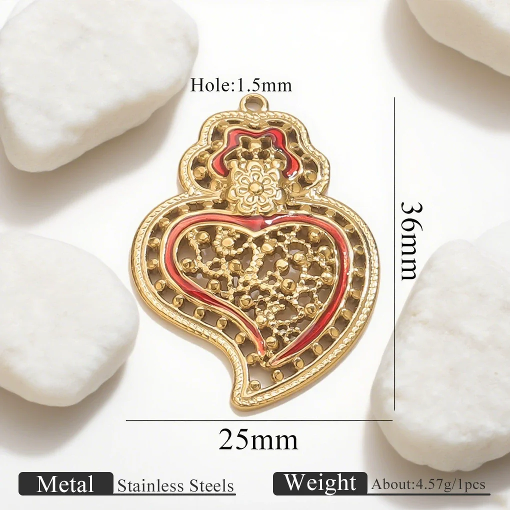 Wholesale Stainless Steel Light Luxury Heart Pendant Necklace For Women Electroplated Colorpreserving Diy - Image 8
