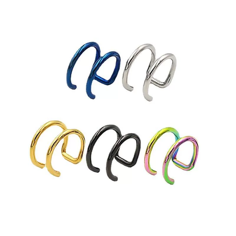 Wholesale Stainless Steel Lip Clip Lip Ring Ear Clip Jewelry With Geometric Style And Electroplating Process - Image 3