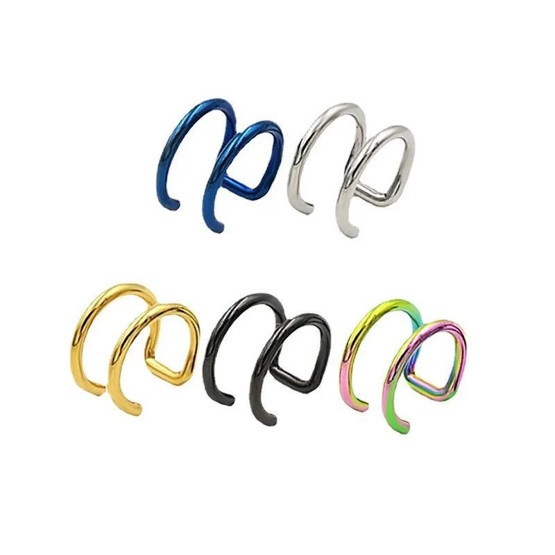 Wholesale Stainless Steel Lip Clip Lip Ring Ear Clip Jewelry With Geometric Style And Electroplating Process - Image 9