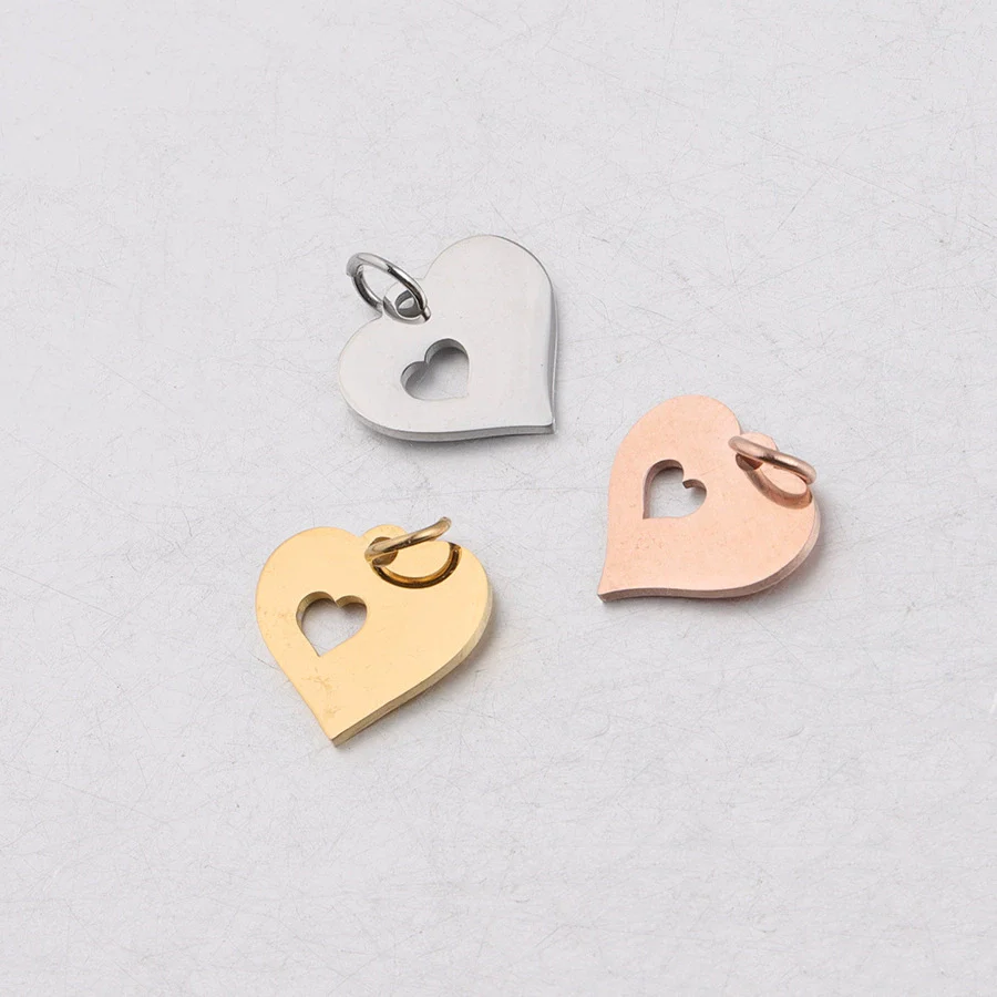 Wholesale Stainless Steel Love Heart Pendant Jewelry Accessories With Polishing Treatment And Smooth Pattern - Image 4