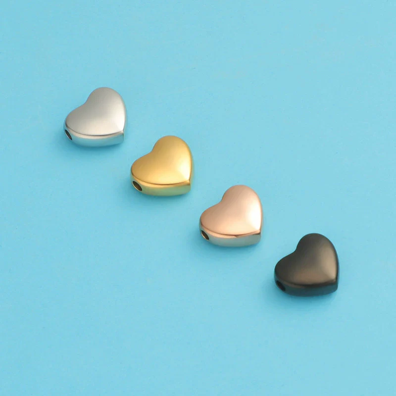 Wholesale Stainless Steel Love Shaped Beads With Small Hole Mirror Finish Polishing Jewelry Accessories Diy Handmade - Image 2