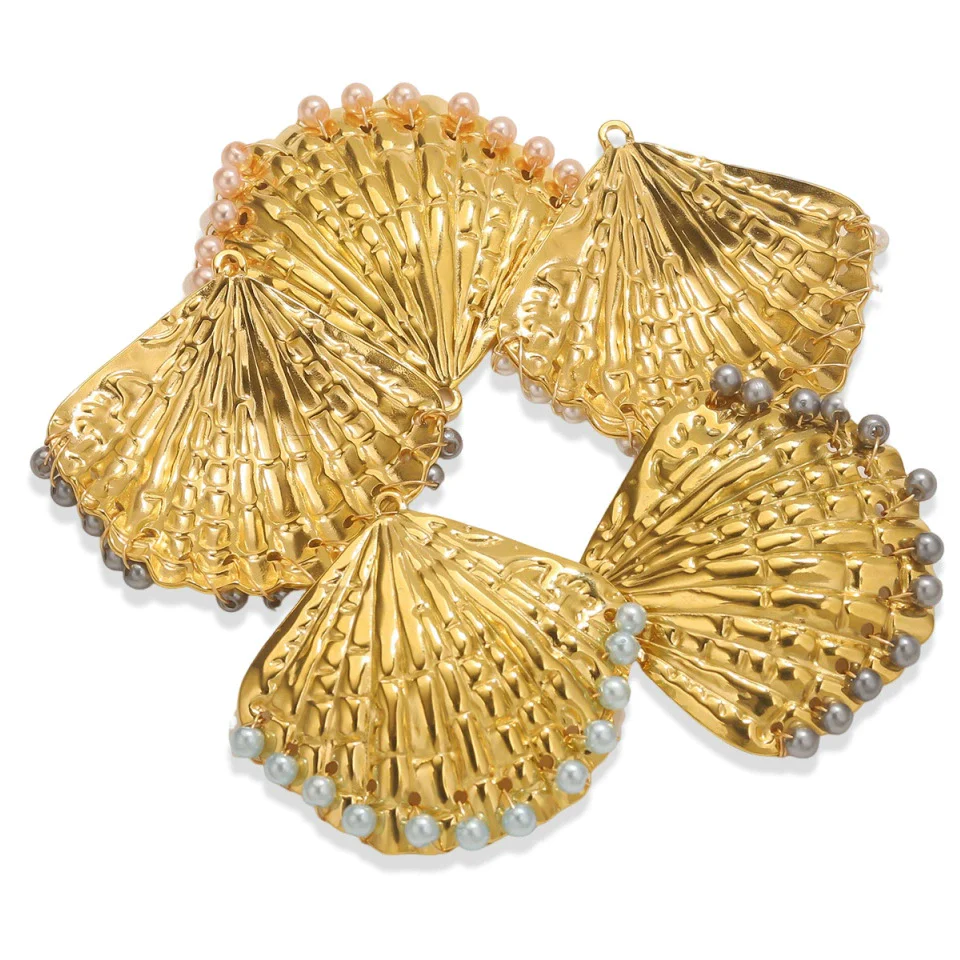 Wholesale Stainless Steel Marine Life Conch Shell Pendant Diy Handmade Jewelry Accessories Electroplated - Image 2