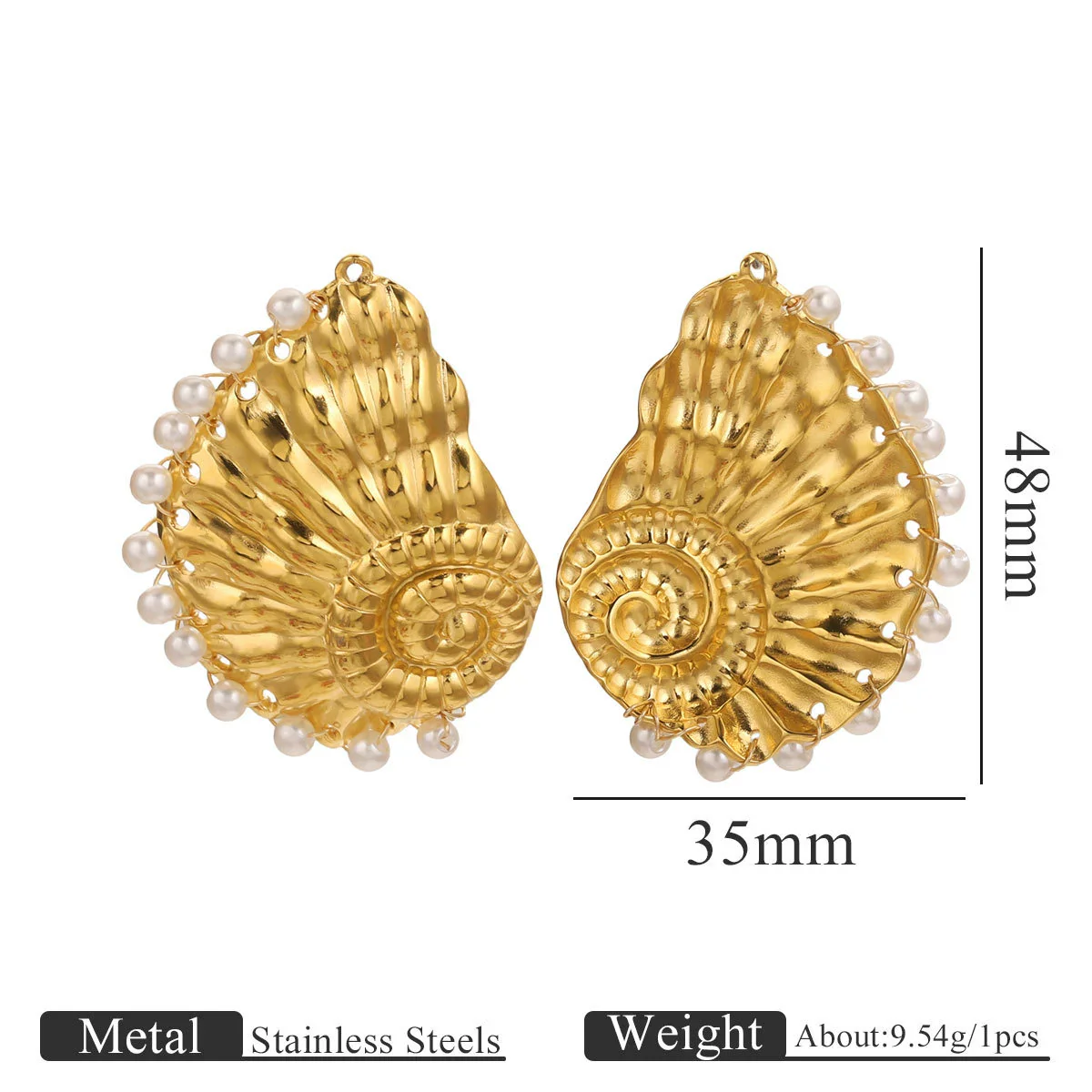 Wholesale Stainless Steel Marine Life Conch Shell Pendant Diy Handmade Jewelry Accessories Electroplated - Image 6