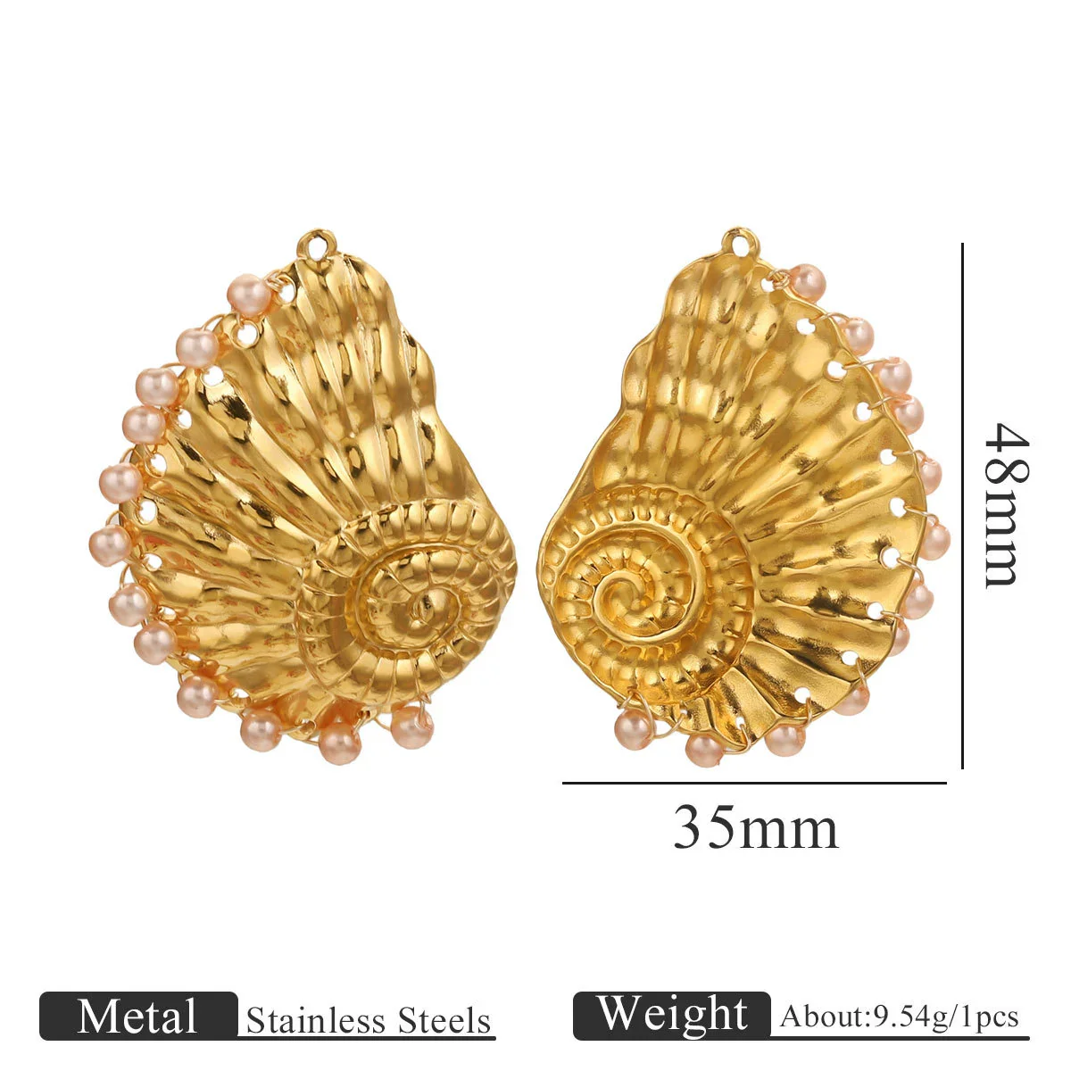 Wholesale Stainless Steel Marine Life Conch Shell Pendant Diy Handmade Jewelry Accessories Electroplated - Image 7