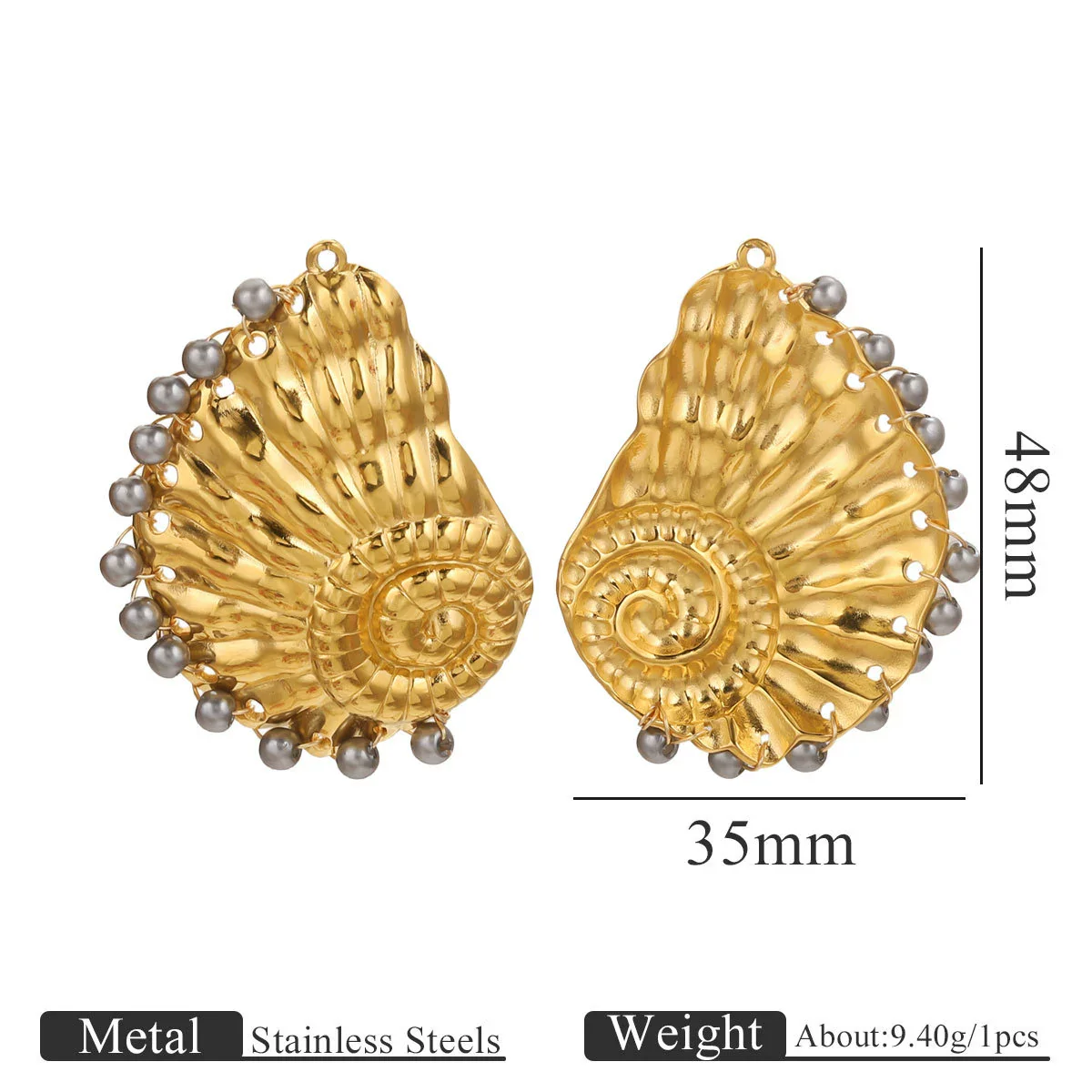 Wholesale Stainless Steel Marine Life Conch Shell Pendant Diy Handmade Jewelry Accessories Electroplated - Image 9