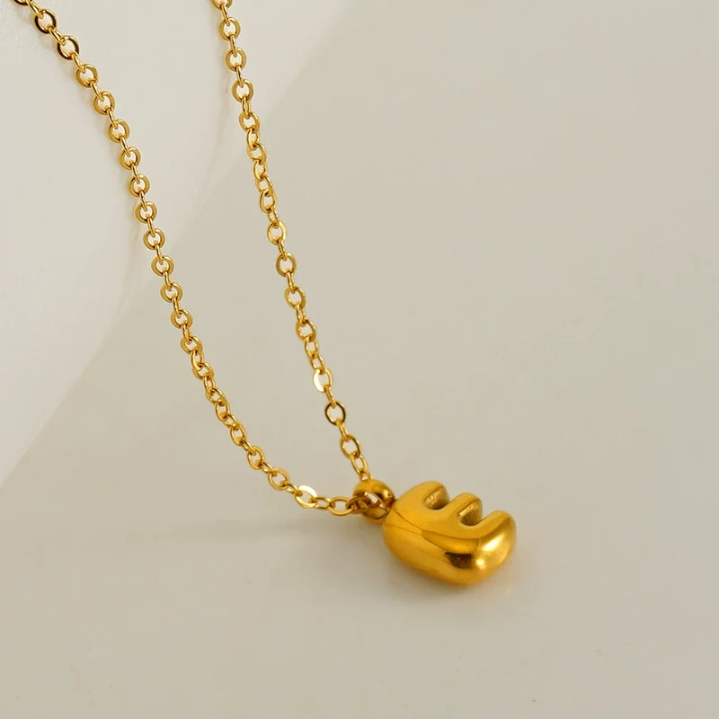 Wholesale 316L Stainless Steel Mini Bubble Letter Pendant Necklace With Electroplating Fashion Simple Temperament - Image 10