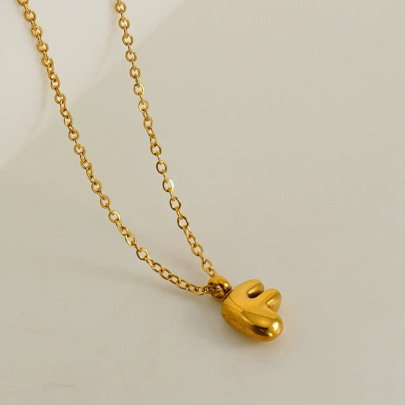 Wholesale 316L Stainless Steel Mini Bubble Letter Pendant Necklace With Electroplating Fashion Simple Temperament - Image 11