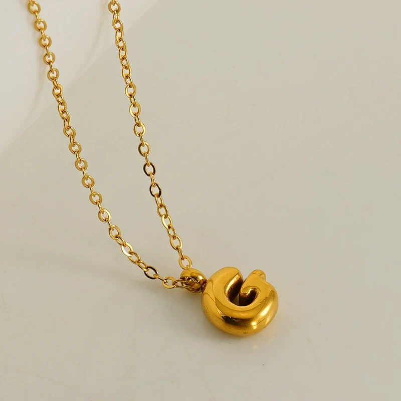 Wholesale 316L Stainless Steel Mini Bubble Letter Pendant Necklace With Electroplating Fashion Simple Temperament - Image 12