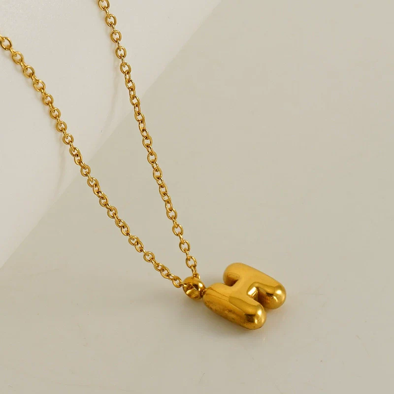 Wholesale 316L Stainless Steel Mini Bubble Letter Pendant Necklace With Electroplating Fashion Simple Temperament - Image 13