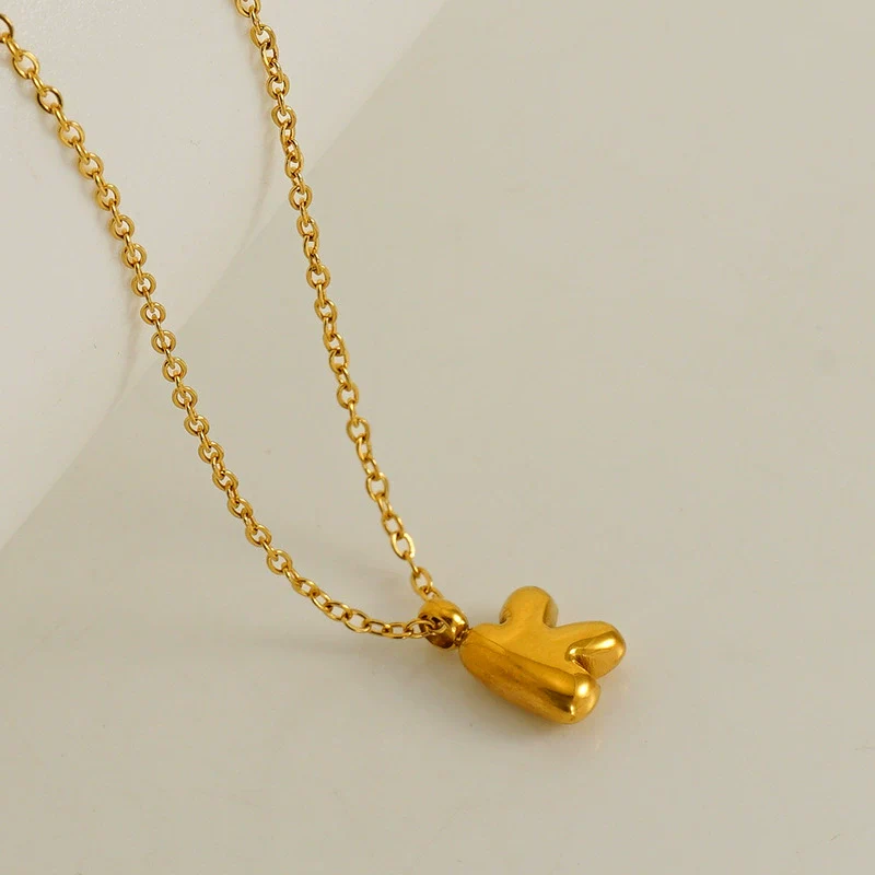Wholesale 316L Stainless Steel Mini Bubble Letter Pendant Necklace With Electroplating Fashion Simple Temperament - Image 16
