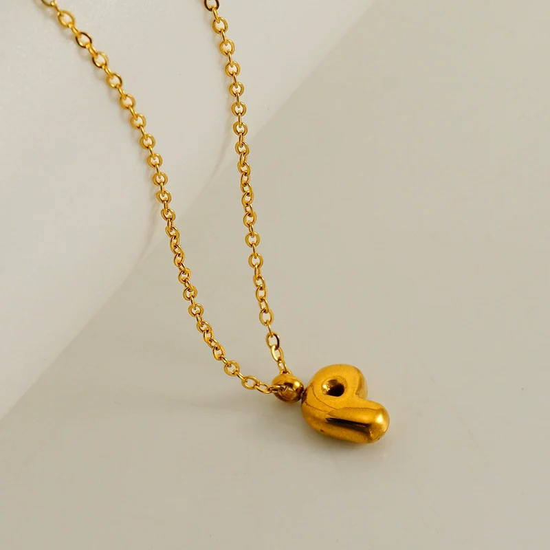 Wholesale 316L Stainless Steel Mini Bubble Letter Pendant Necklace With Electroplating Fashion Simple Temperament - Image 21