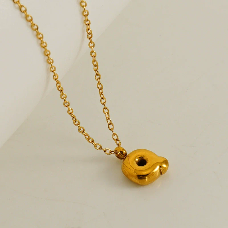 Wholesale 316L Stainless Steel Mini Bubble Letter Pendant Necklace With Electroplating Fashion Simple Temperament - Image 22