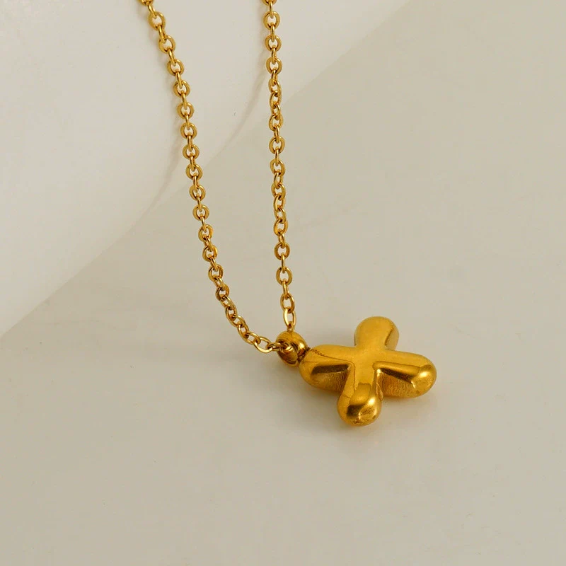 Wholesale 316L Stainless Steel Mini Bubble Letter Pendant Necklace With Electroplating Fashion Simple Temperament - Image 29