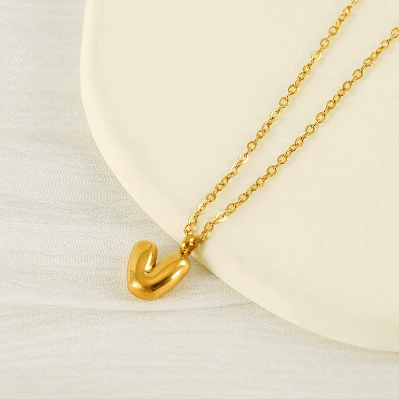 Wholesale 316L Stainless Steel Mini Bubble Letter Pendant Necklace With Electroplating Fashion Simple Temperament - Image 4