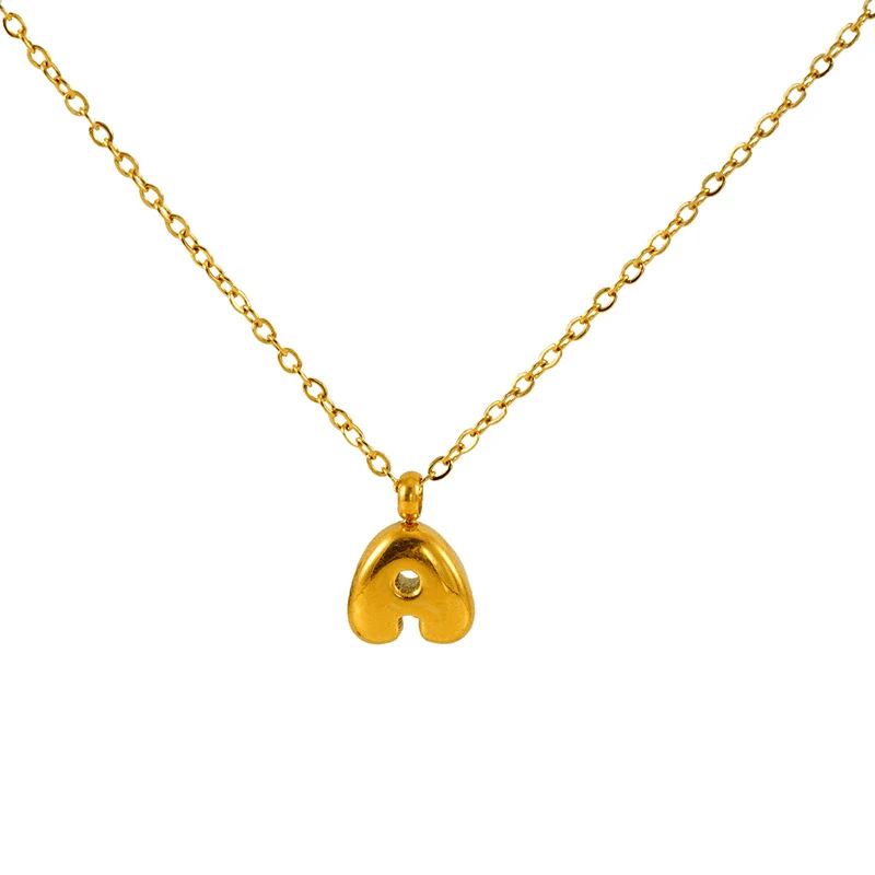 Wholesale 316L Stainless Steel Mini Bubble Letter Pendant Necklace With Electroplating Fashion Simple Temperament - Image 5