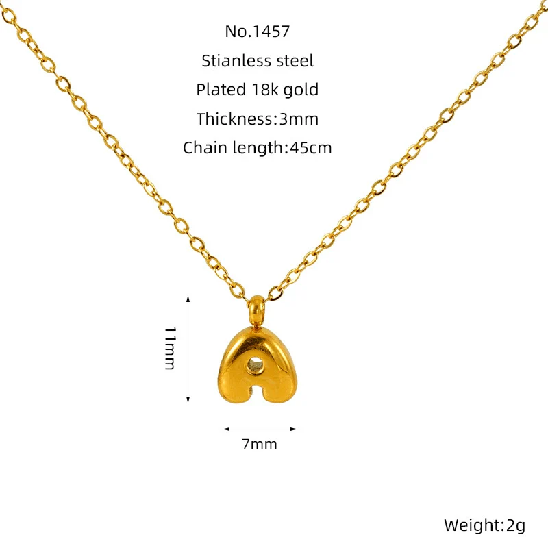 Wholesale 316L Stainless Steel Mini Bubble Letter Pendant Necklace With Electroplating Fashion Simple Temperament - Image 6
