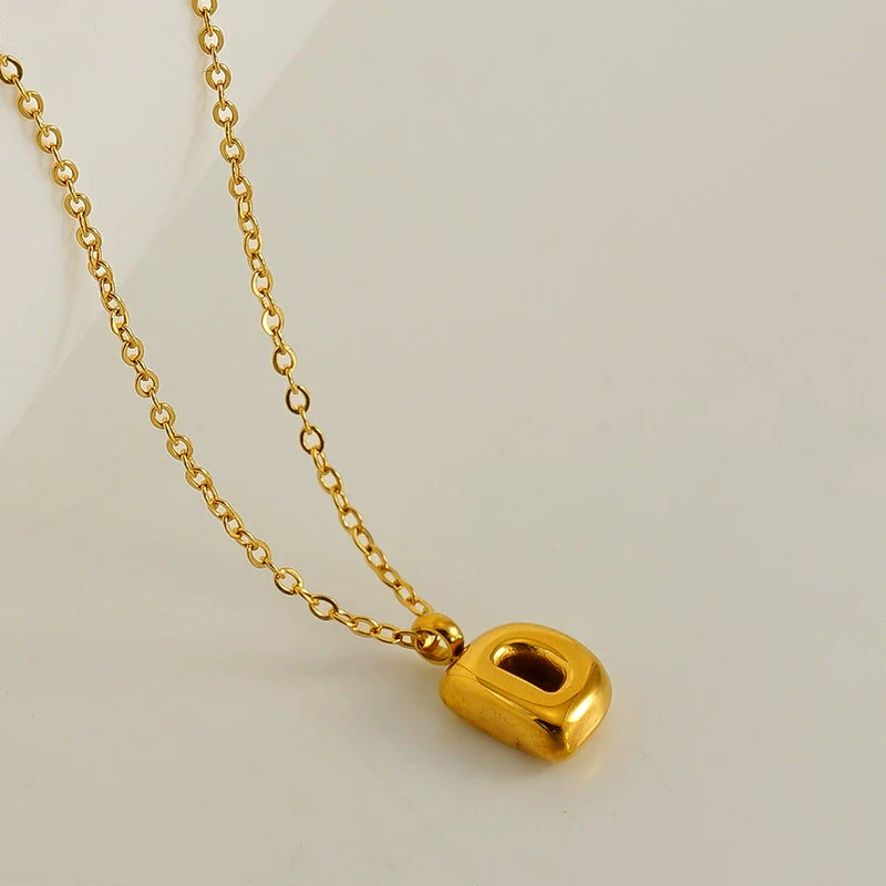 Wholesale 316L Stainless Steel Mini Bubble Letter Pendant Necklace With Electroplating Fashion Simple Temperament - Image 9
