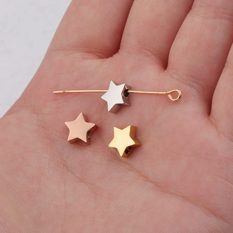 Wholesale Stainless Steel Mirror Polished Fivepointed Star Beads Diy Jewelry Accessories Pendant - Image 2