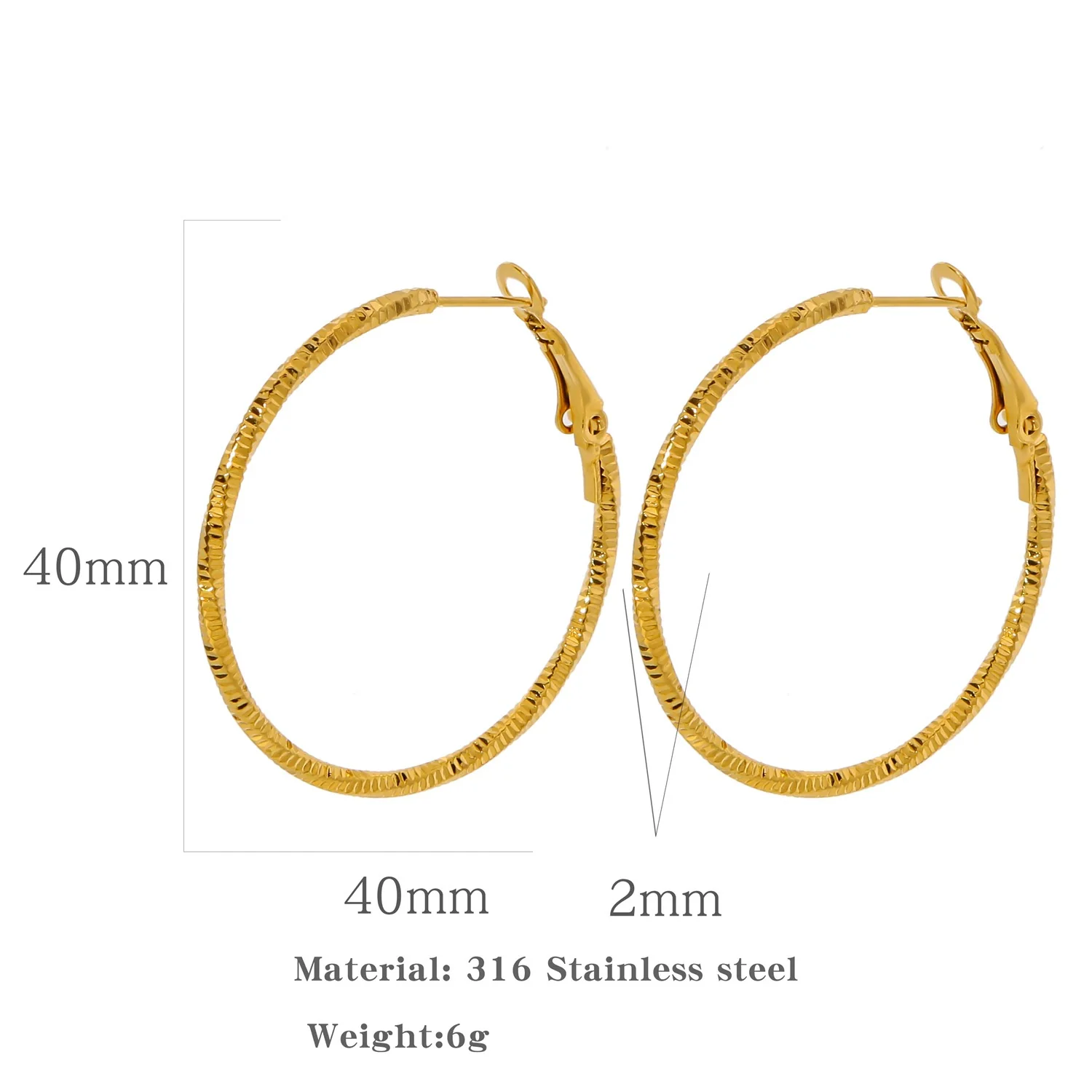 Wholesale Stainless Steel Multisurface Cutting Electroplated Women's Light Luxury Exaggerated Earrings - Image 8