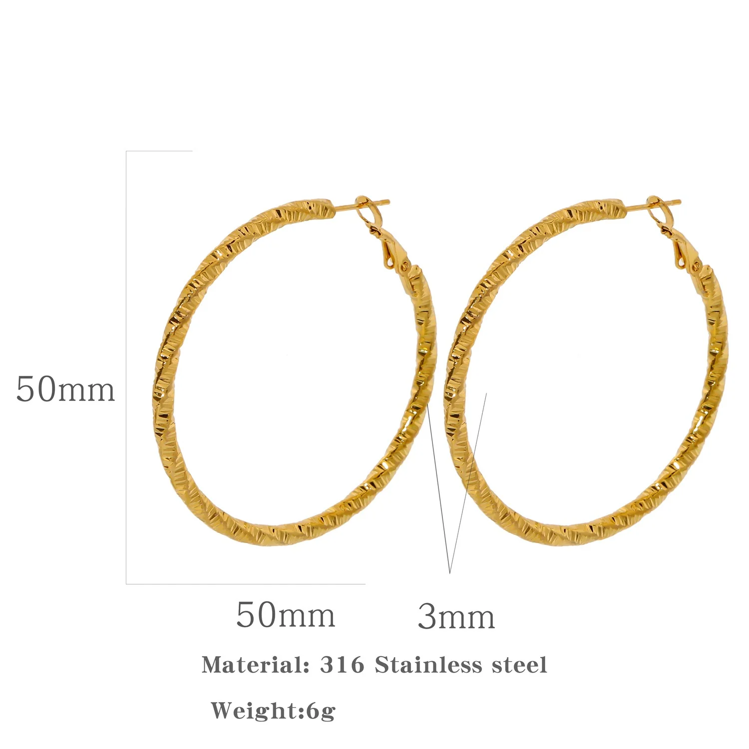 Wholesale Stainless Steel Multisurface Cutting Electroplated Women's Light Luxury Exaggerated Earrings - Image 9
