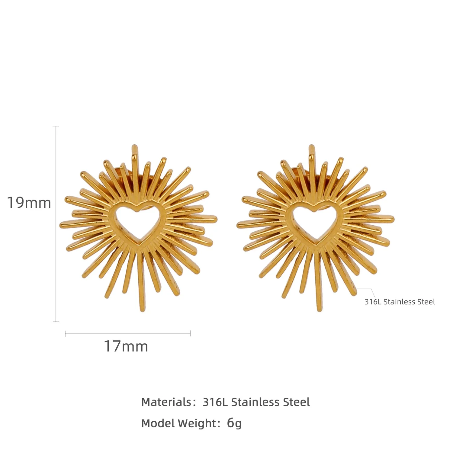 Wholesale Stainless Steel Natural Style Geometric And Leaf Patterned Electroplated Triangle Blade Lava Texture Earrings For Women - Image 10