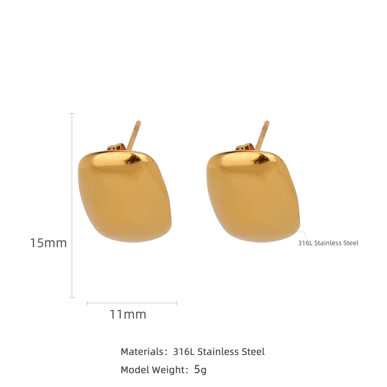 Wholesale Stainless Steel Natural Style Geometric And Leaf Patterned Electroplated Triangle Blade Lava Texture Earrings For Women - Image 17