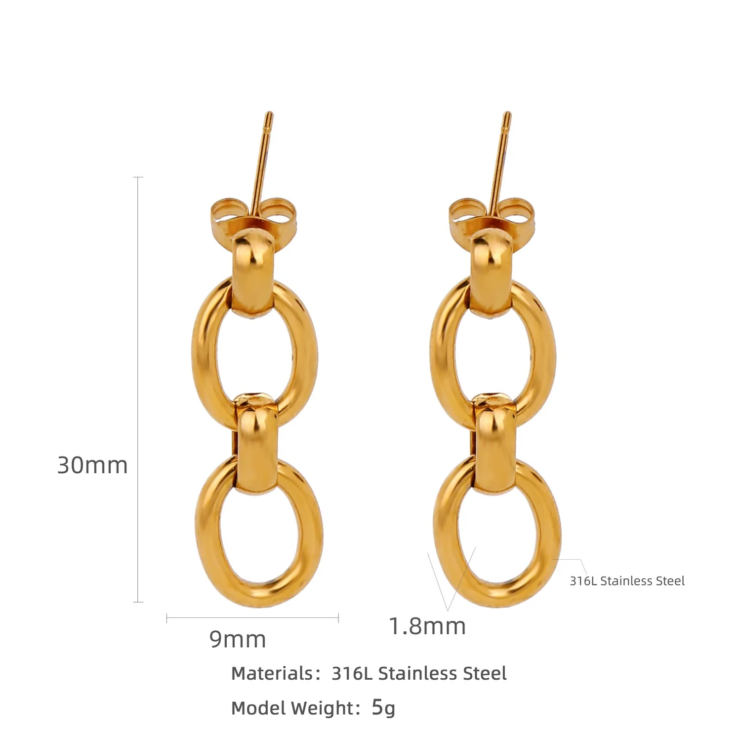 Wholesale Stainless Steel Natural Style Geometric And Leaf Patterned Electroplated Triangle Blade Lava Texture Earrings For Women - Image 19