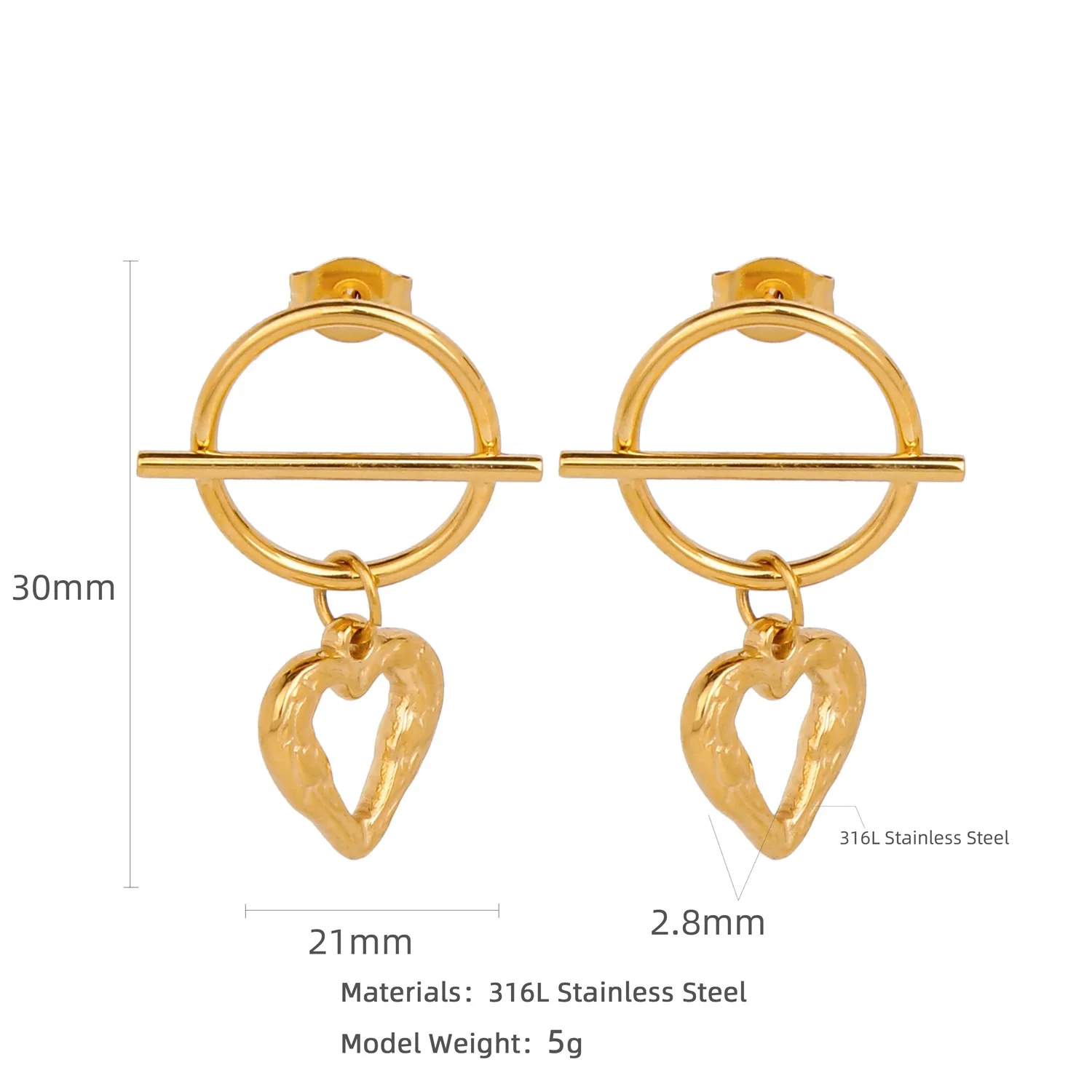 Wholesale Stainless Steel Natural Style Geometric And Leaf Patterned Electroplated Triangle Blade Lava Texture Earrings For Women - Image 20