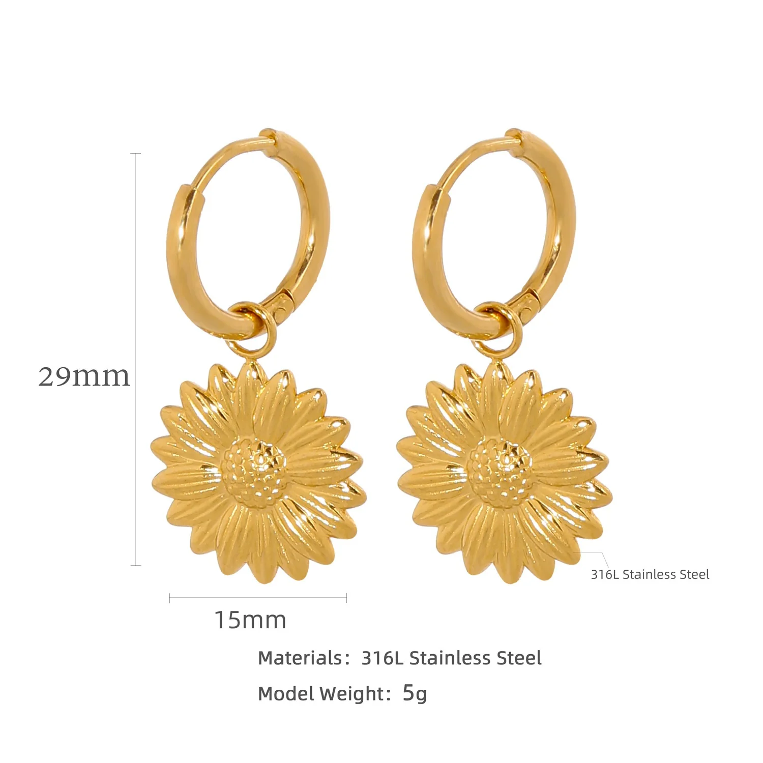 Wholesale Stainless Steel Natural Style Geometric And Leaf Patterned Electroplated Triangle Blade Lava Texture Earrings For Women - Image 27