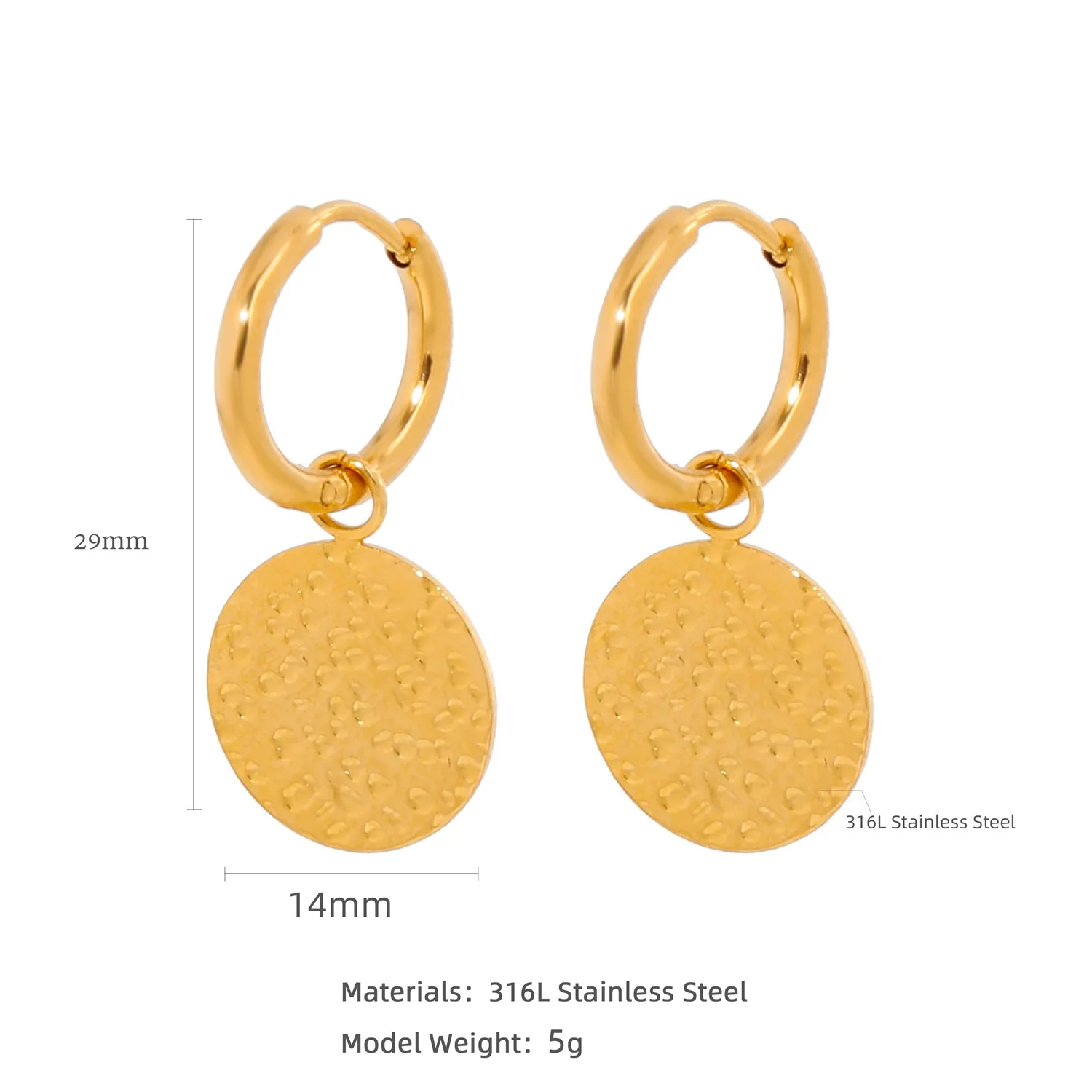 Wholesale Stainless Steel Natural Style Geometric And Leaf Patterned Electroplated Triangle Blade Lava Texture Earrings For Women - Image 28