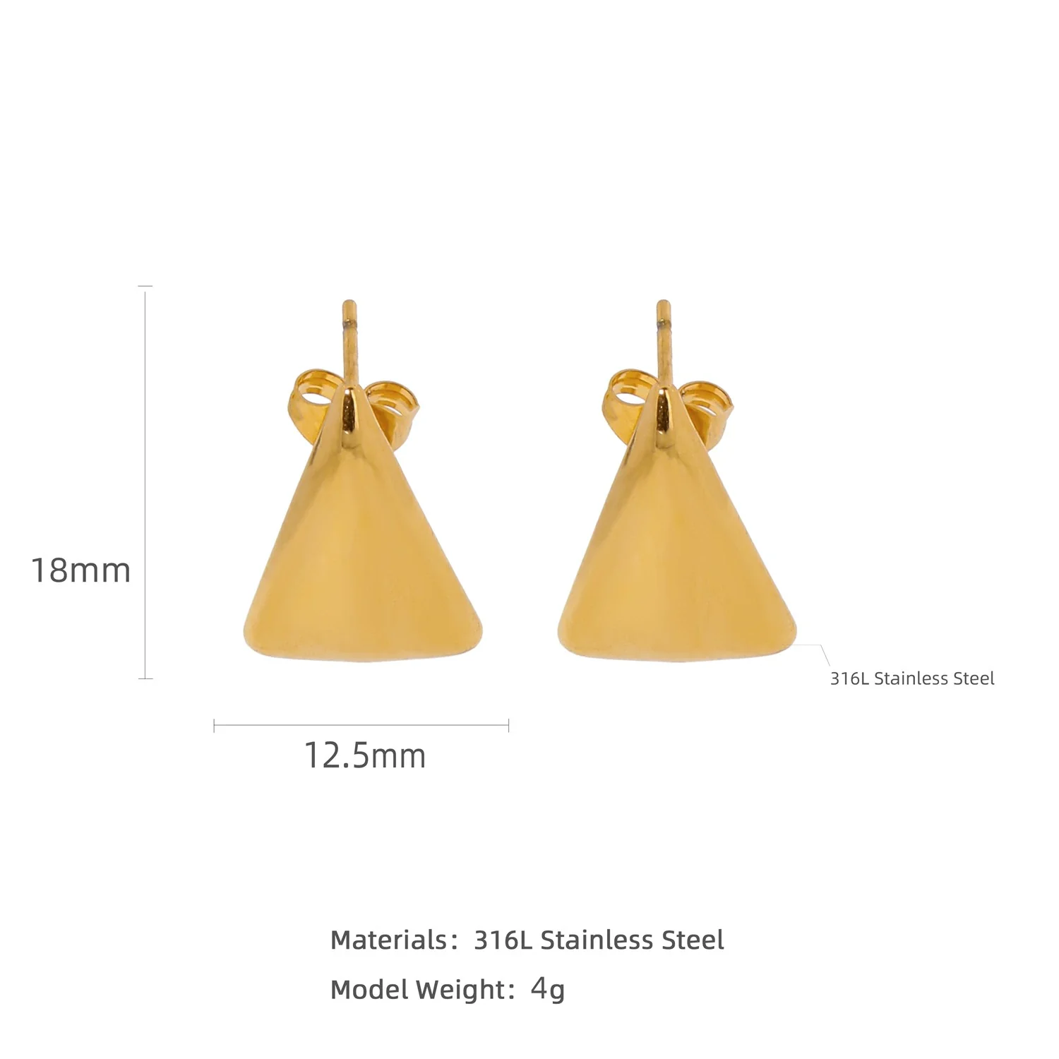 Wholesale Stainless Steel Natural Style Geometric And Leaf Patterned Electroplated Triangle Blade Lava Texture Earrings For Women - Image 8