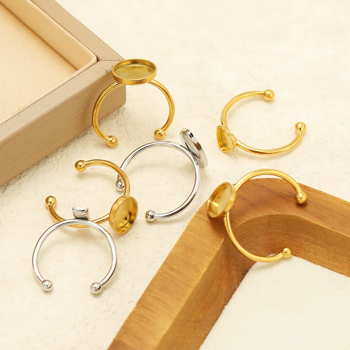 Wholesale Stainless Steel Natural Style U Shape Ring Bottom Holder With Electroplating