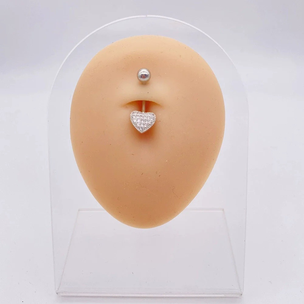 Wholesale Stainless Steel Navel Ring With Heart Butterfly Skull Leaves Star Crown Flowers Zircon Electroplated Women's Piercing Jewelry - Image 6
