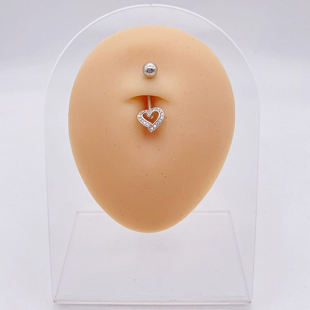 Wholesale Stainless Steel Navel Ring With Heart Butterfly Skull Leaves Star Crown Flowers Zircon Electroplated Women's Piercing Jewelry - Image 7