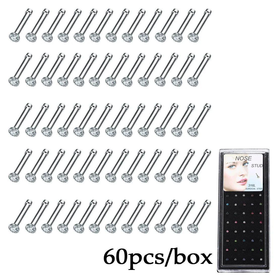 Wholesale Stainless Steel Nose Rings Unisex Geometric Electroplated - Image 6