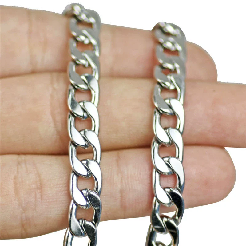 Wholesale Stainless Steel Nylon Chain Geometric Men's Necklace With Electroplating Treatment - Image 4