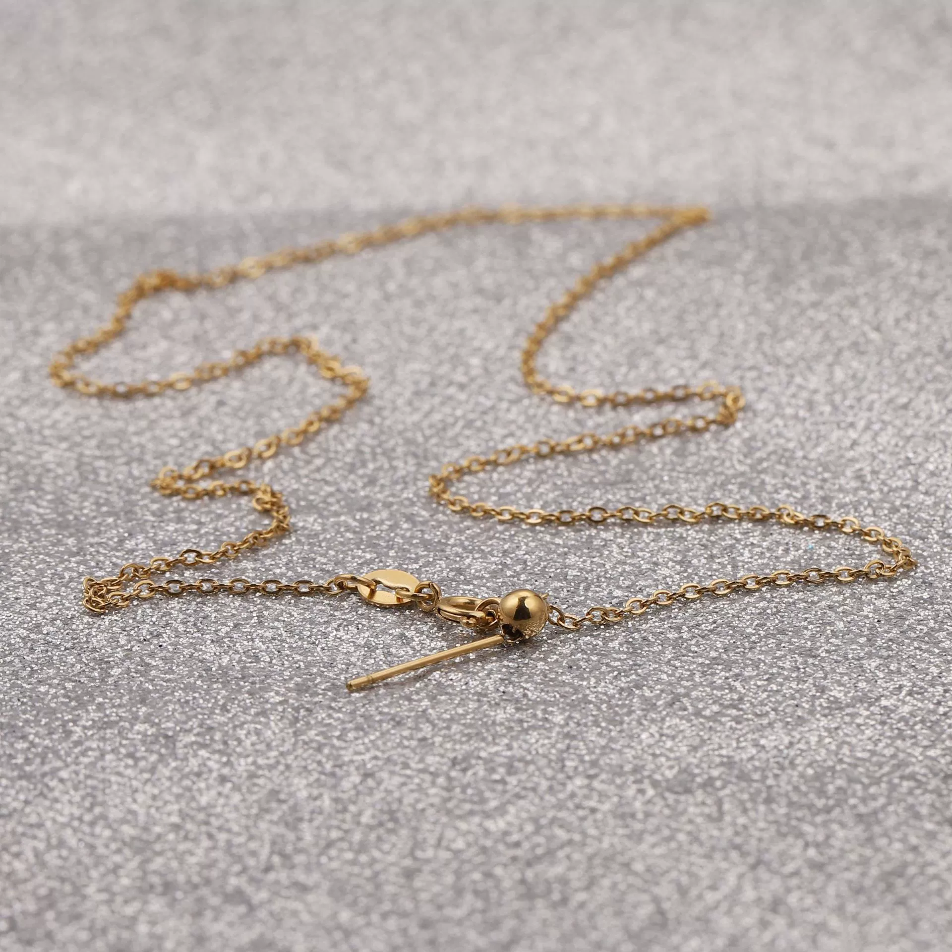 Wholesale Stainless Steel Ochain Necklace With Geometric Pattern And Real Gold Plating