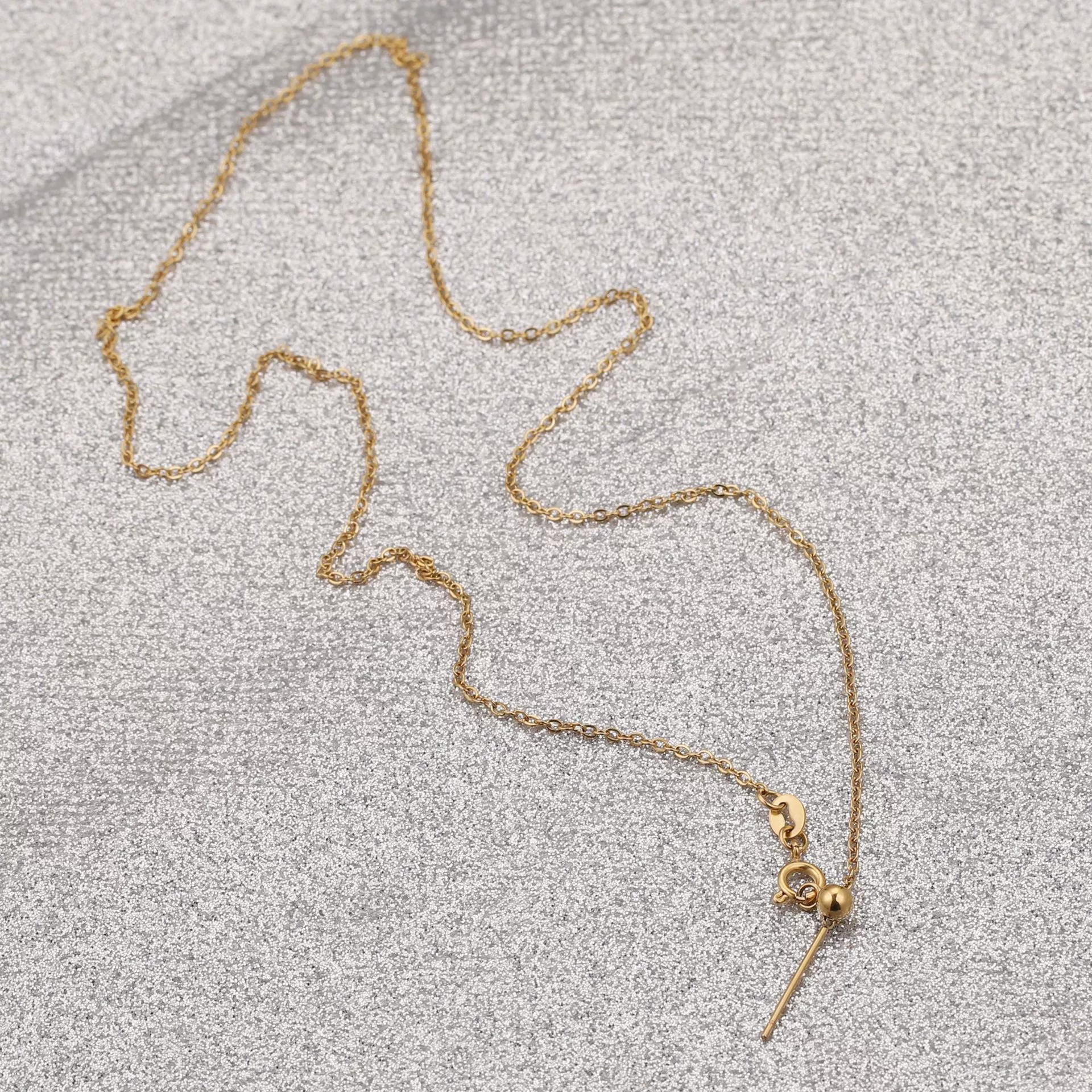 Wholesale Stainless Steel Ochain Necklace With Geometric Pattern And Real Gold Plating - Image 2