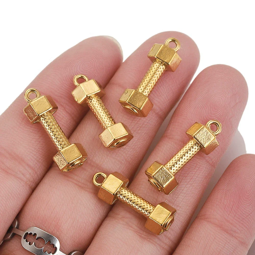 Wholesale Stainless Steel Oil Pressure Dumbbell Shape Handmade Jewelry Accessories Pendant