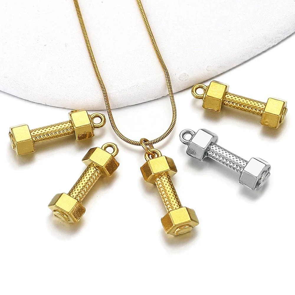 Wholesale Stainless Steel Oil Pressure Dumbbell Shape Handmade Jewelry Accessories Pendant - Image 2