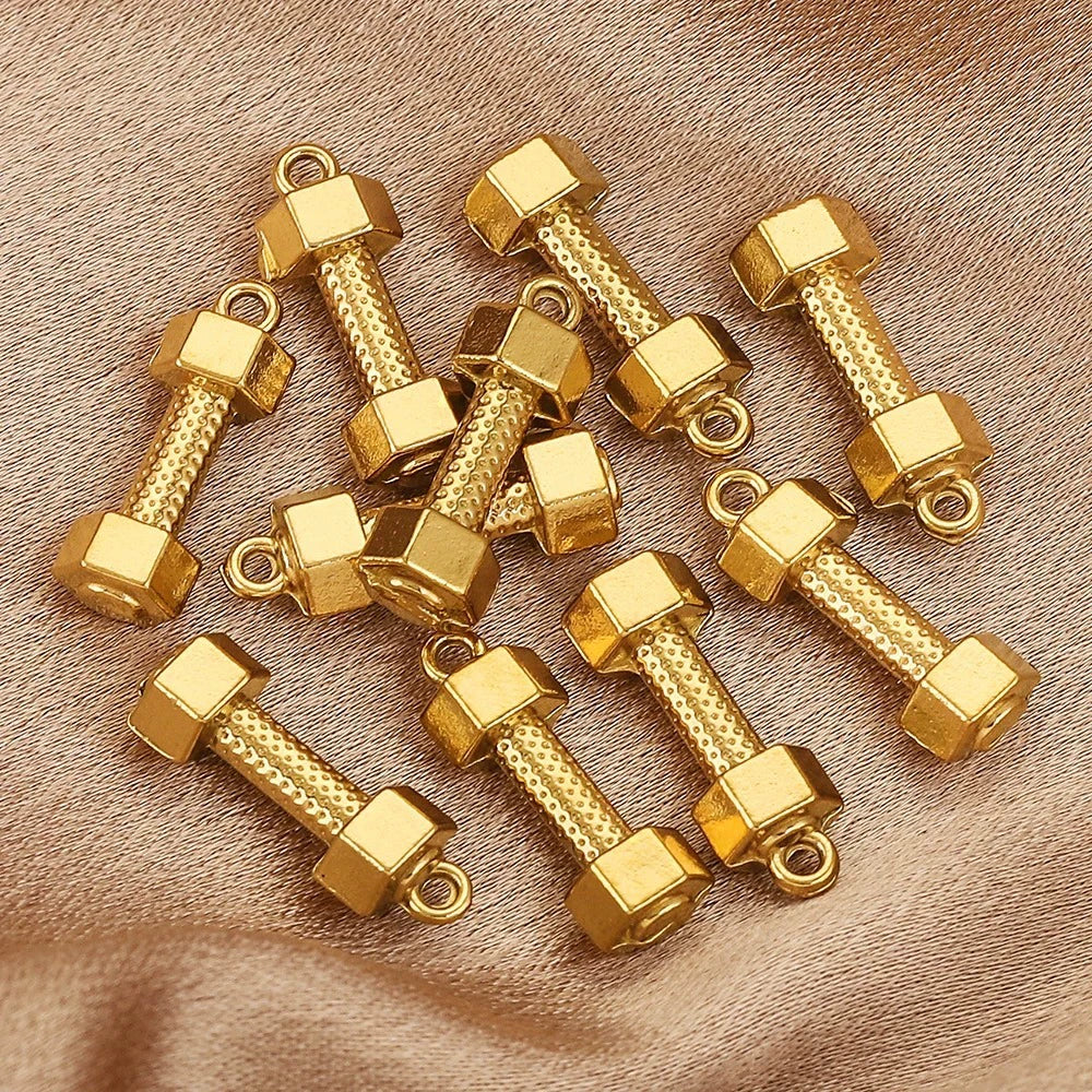 Wholesale Stainless Steel Oil Pressure Dumbbell Shape Handmade Jewelry Accessories Pendant - Image 3