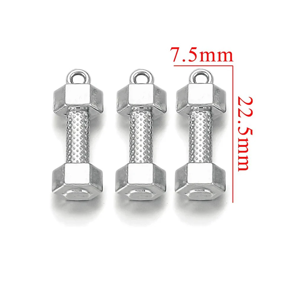 Wholesale Stainless Steel Oil Pressure Dumbbell Shape Handmade Jewelry Accessories Pendant - Image 6