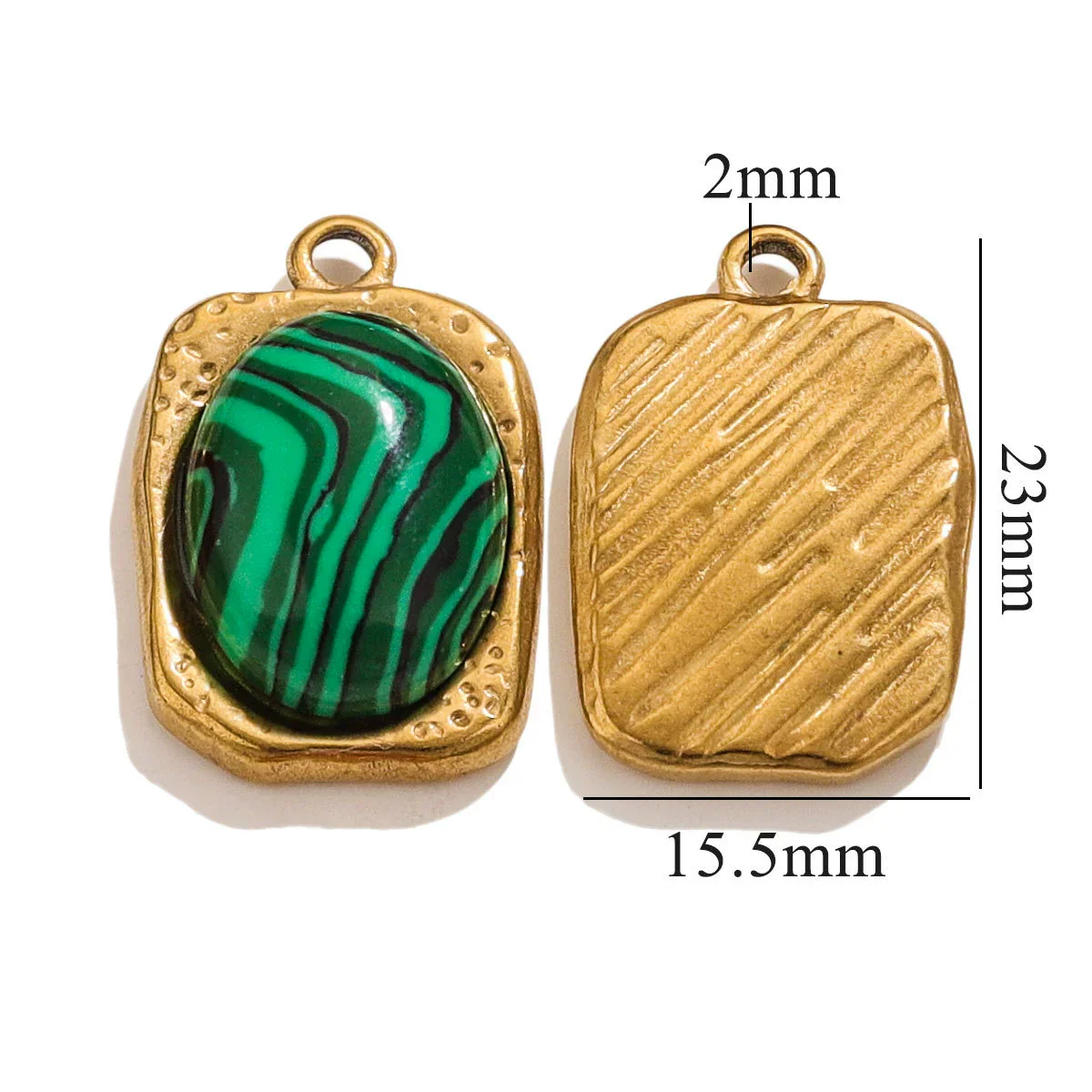 Wholesale Stainless Steel Oval Turquoise Pendant Maillard Style Personality Jewelry Pendant With Electroplating - Image 10