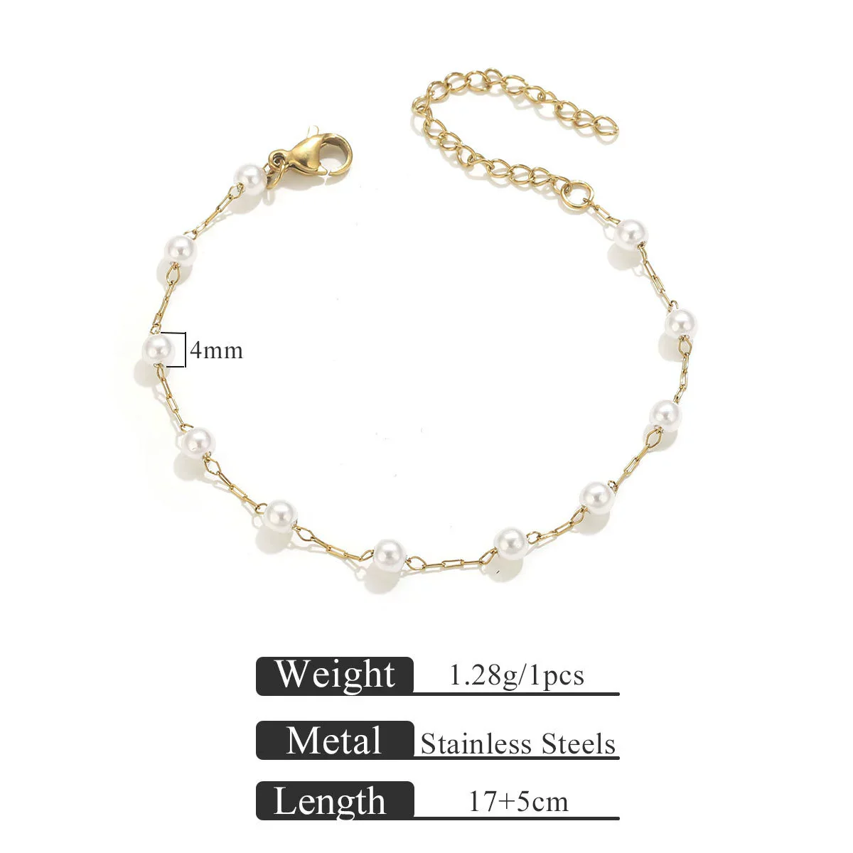 Wholesale Stainless Steel Pearl Totem Bracelet With Vacuum Goldplated Chain And Simple Design - Image 13