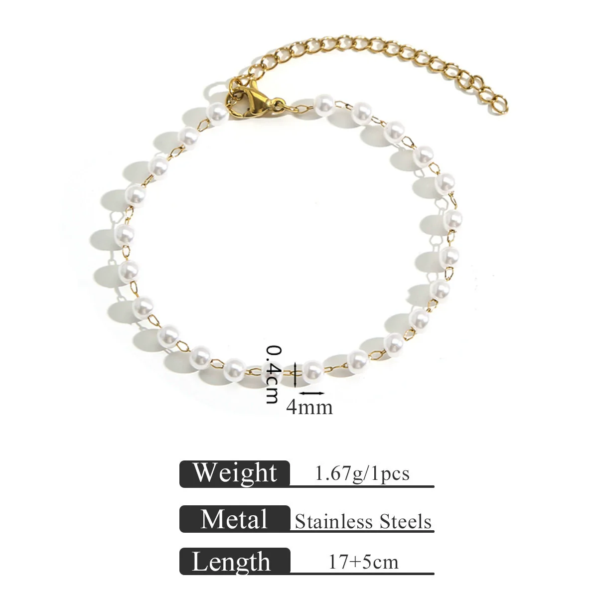Wholesale Stainless Steel Pearl Totem Bracelet With Vacuum Goldplated Chain And Simple Design - Image 14
